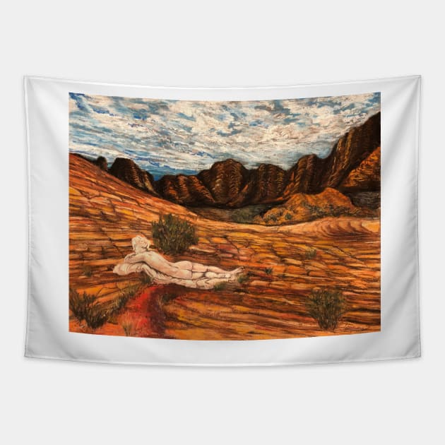 Lounging in the Arizona Sun Tapestry by KirstenAngelArt