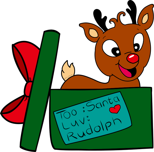 Too Santa, Luv Rudolph Kids T-Shirt by DitzyDonutsDesigns