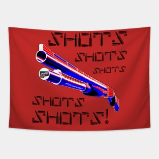 Shots with the Shotgun, v. Blk Bullet Text Tapestry