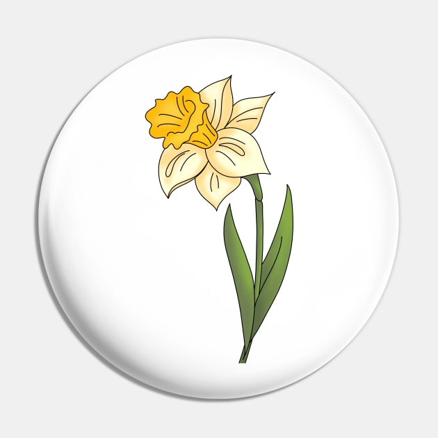 Yellow Daffodil Pin by Gsallicat