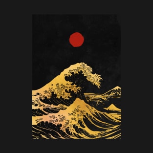 Hokusai wave gold T-Shirt