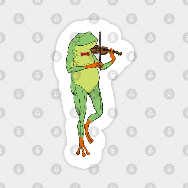 Frog playing violin online