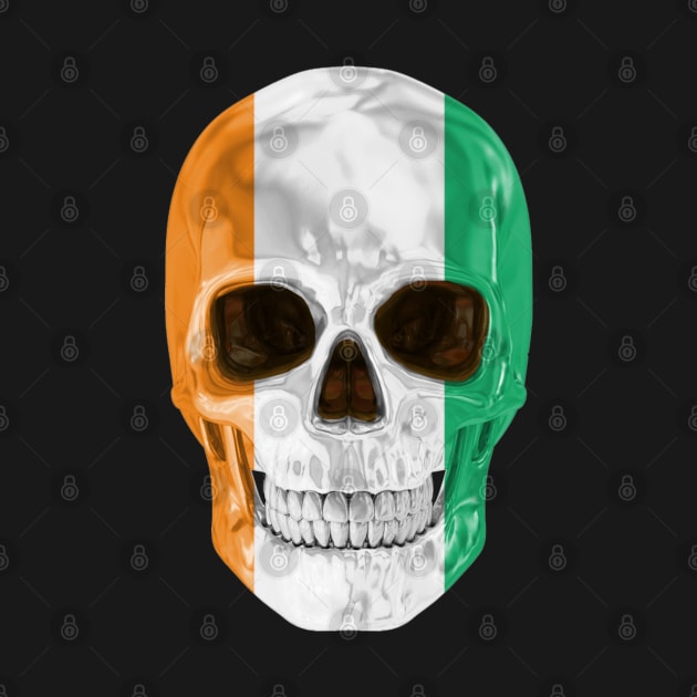 Ivory Coast Flag Skull - Gift for Ivorian With Roots From Ivory Coast by Country Flags