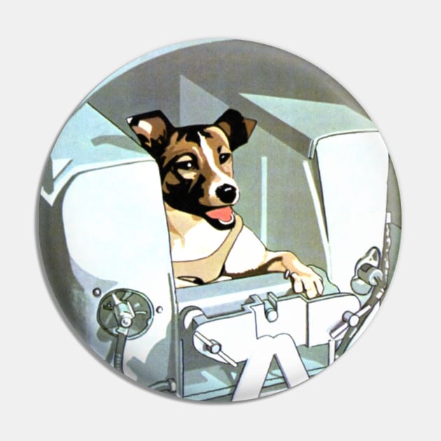 Laika /// Sputnik 2 Space Dog Pin by DankFutura