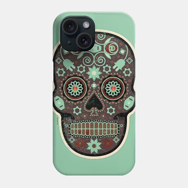 Cráneo de Café Mexican Sugar Skull Phone Case by DanielLiamGill