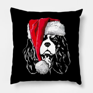 Funny Cavalier King Charles Spaniel Santa Christmas dog mom Pillow