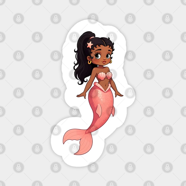 Black Girl Mermaid Magnet by UrbanLifeApparel