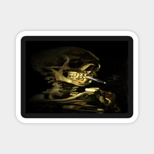 Skull of a Skeleton with Burning Cigarette (Vincent van Gogh) Remake Magnet