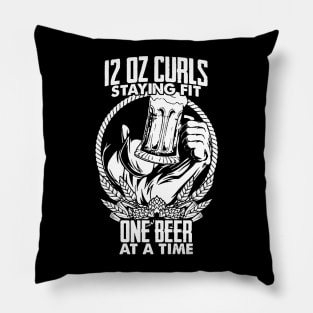 12 oz Beer Curls Staying Fit workout Pillow