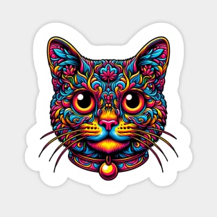 Psychedelic cat. Magnet