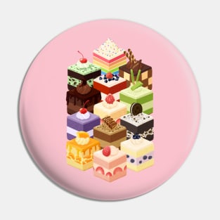 Cubed Cakes Pin