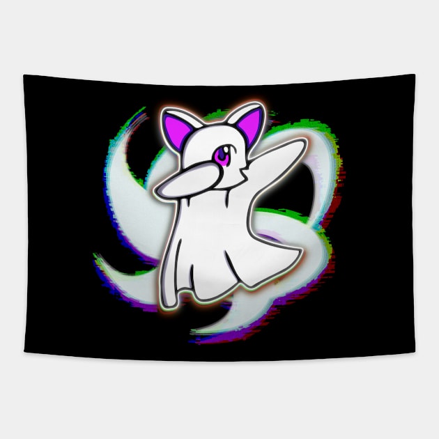 Dabbing Ghost Cat Halloween Trick Or Treat Graphic Illustration Novelty Tapestry by MaystarUniverse