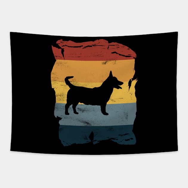 Lancashire Heeler Distressed Vintage Retro Silhouette Tapestry by DoggyStyles