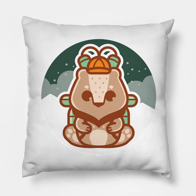 Woodland Scout Bear Pillow by YellowDice