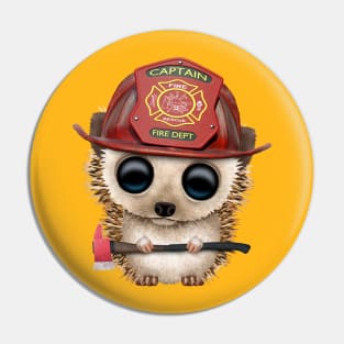 Cute Baby Hedgehog Firefighter Pin