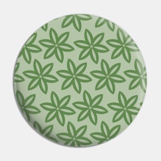 Geometrical Botanical Green Flowers Pin