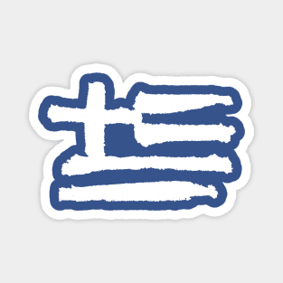 Greece Flag - Brush Strokes Magnet