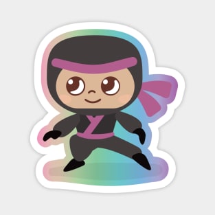 Purple Ninja in Rainbow Magnet