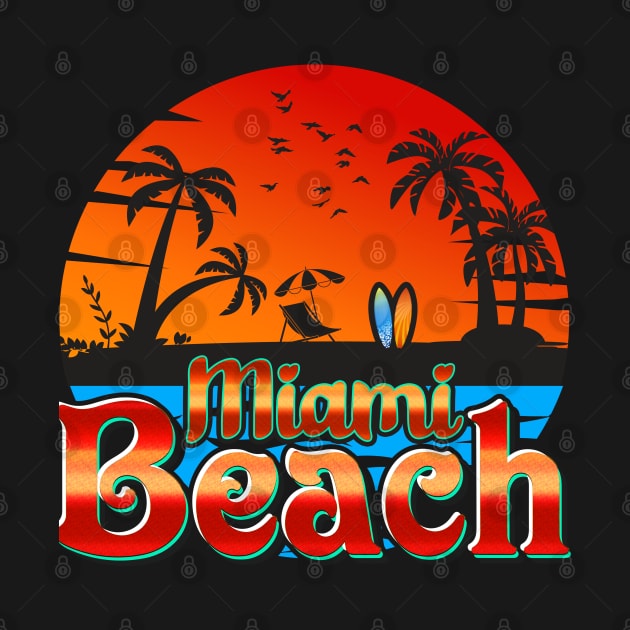 Miami florida beach Sunset by Tonibhardwaj