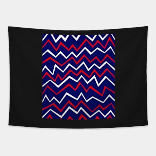 Zig Zag Blue Tapestry