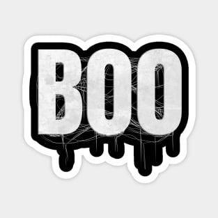 Letters Write The Word Boo With Spider Web On Halloween Magnet