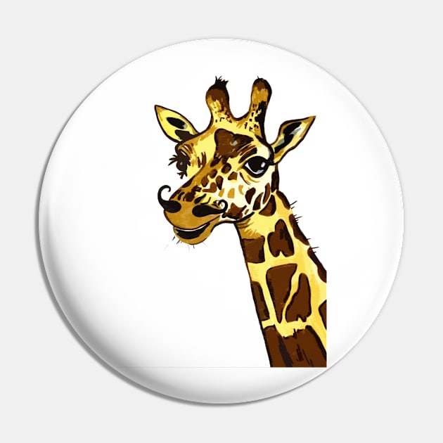 Giraffe with moustache Pin by drknice