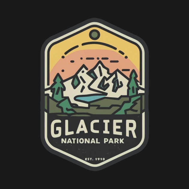 Glacier National Park Travel Sticker by GreenMary Design