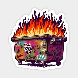 Trash can is burning violation rules Magnet