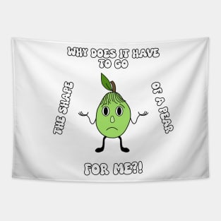 Pear-Shaped Funny Life Lesson Cartoon Tapestry