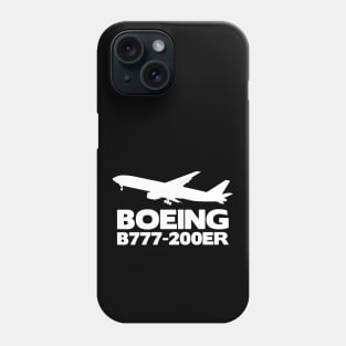 Boeing B777-200ER Silhouette Print (White) Phone Case