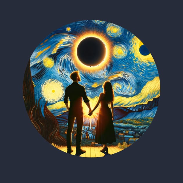 Eclipse 2024 Shirt Van Gogh Eclipse Tshirt Total Solar Eclipse Shirt April 8 2024 Tee Eclipse 2024 Matching Couple Eclipse by HoosierDaddy