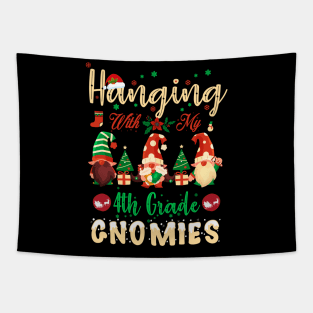 Hanging With My 4th Grade Gnomies funny Christmas Teacher Student Tapestry