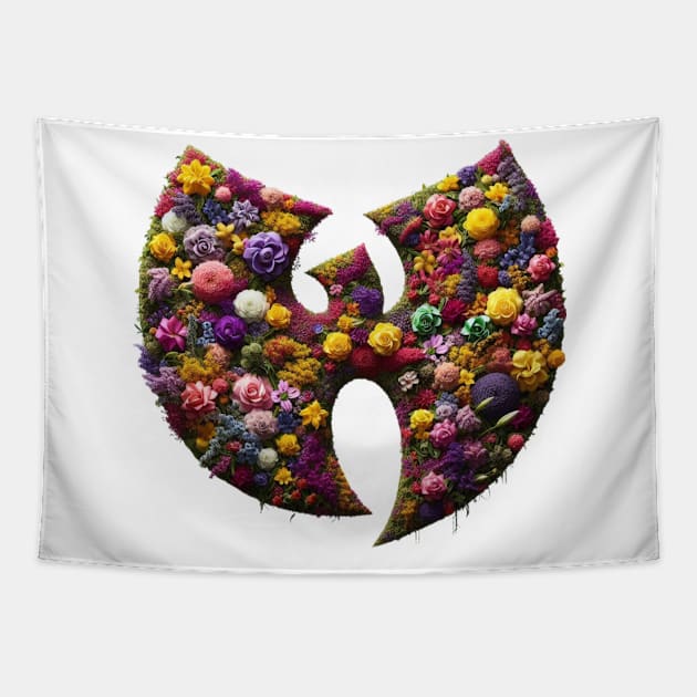 Wutang logo serval flowers effect Tapestry by thestaroflove