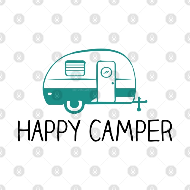 Happy Camper Vintage RV Camping Sticker by sentinelsupplyco