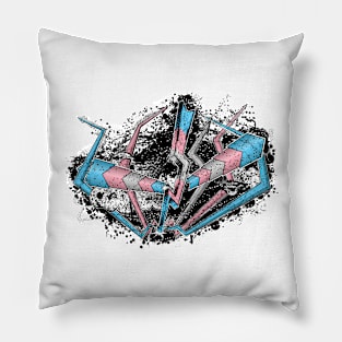 Grunge Graffiti Transgender Lightning and Arrows Pillow