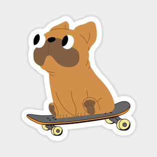 bull dog skateboading Magnet