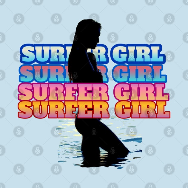 Surfer girl t-shirt designs by Coreoceanart