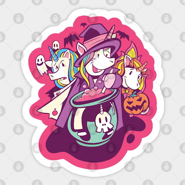 Download Unicorns Halloween Halloween Unicorn Sticker Teepublic