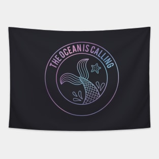 The Ocean Is Calling Mermaid Gradient Tapestry