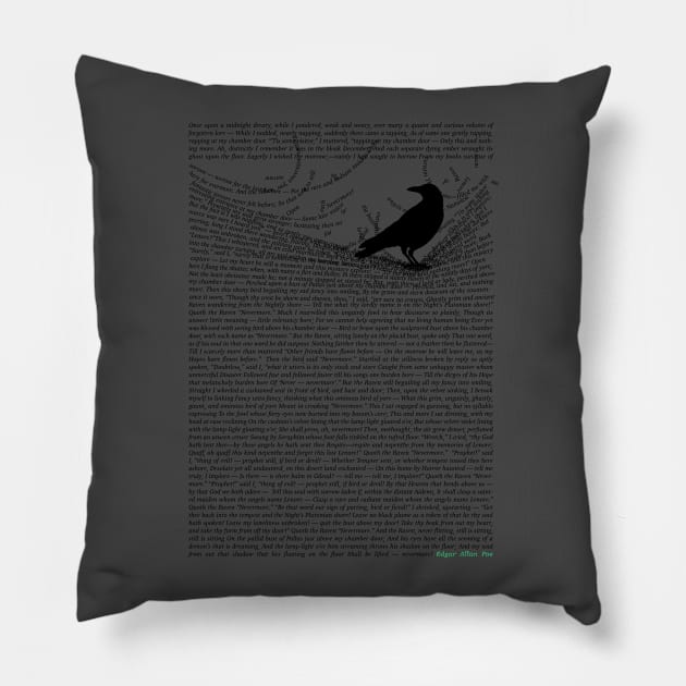 The Raven - Nevermore Pillow by vo_maria