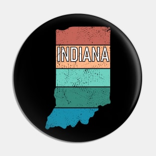 Indiana State Pride Retro Outline Pin