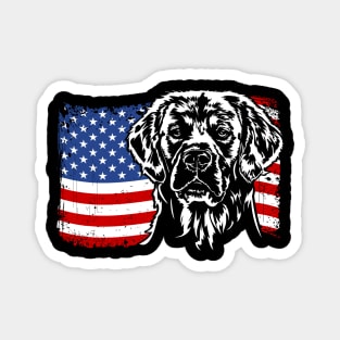 Golden Retriever Mom Dad American Flag patriotic dog Magnet