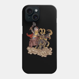 Thunderous Hero: Viking God Thor and His Goat-Drawn Chariot Phone Case