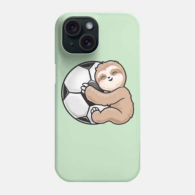 Soccer Baby Sloth Hugging Ball Phone Case by PnJ