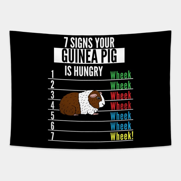 7 Signs Your Guinea pig is Hungry Funny guinea pet Wheek Tapestry by HollyDuck