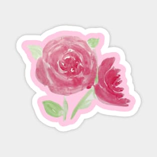 watercolour pink flowers watercolor purple flowers pink and purple flowers Magnet