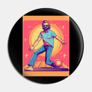 Retro Bowling Man Pin