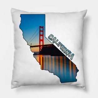 California (Golden Gate Bridge at Sunset) Pillow