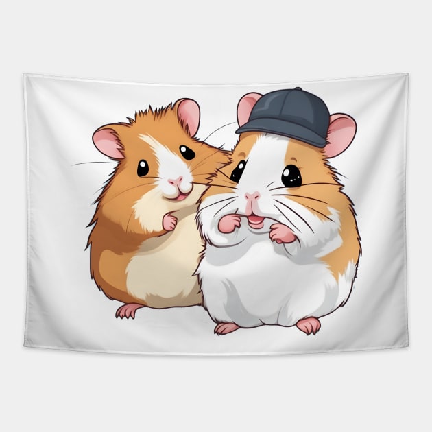 cute hamster friends Tapestry by Majkel&Majkel