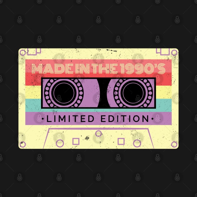 Retro Cassette Tape Made in The 1990's Birthday by JaiStore